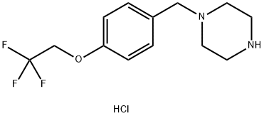 1-{[4-(2,2,2-trifluoroethoxy)phenyl]methyl}piperazine dihydrochloride Struktur