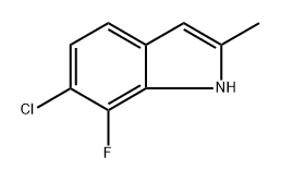 6-氯-7-氟-2-甲基-1H-吲哚 结构式