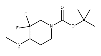 1-Piperidinecarboxylic acid, 3,3-difluoro-4-(methylamino)-, 1,1-dimethylethyl ester Structure
