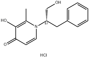 (S)-3-羟基-1-(1-羟基-3-苯基丙烷-2-基)-2-甲基吡啶-4(1H)-盐酸盐 结构式