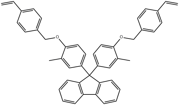 9,9-双[4-[(4-乙烯基苯基)甲氧基]-3-甲基苯基]- 9H-芴 结构式