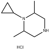 Piperazine, 1-cyclopropyl-2,6-dimethyl-, hydrochloride (1:2) Struktur