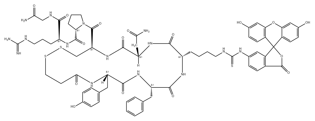 vasotocin, 1-desamino-fluorescein-Lys(4)-Arg(8)-|