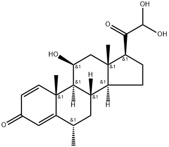 Pregna-1,4-diene-3,20-dione, 11,21,21-trihydroxy-6-methyl-, (6α,11β)- Structure