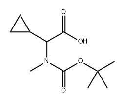 2-[tert-butoxycarbonyl(methyl)amino]-2-cyclopropyl-acetic acid Struktur
