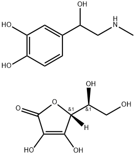 L-Ascorbic acid, compd. with 4-[1-hydroxy-2-(methylamino)ethyl]-1,2-benzenediol (1:1) (9CI) Struktur