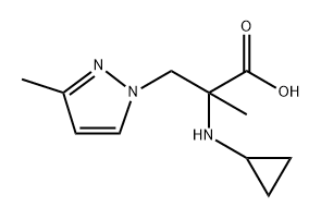 1H-Pyrazole-1-propanoic acid, α-(cyclopropylamino)-α,3-dimethyl- Struktur