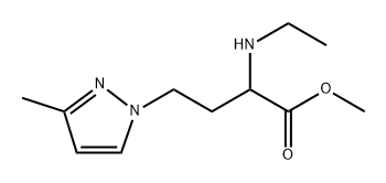 1H-Pyrazole-1-butanoic acid, α-(ethylamino)-3-methyl-, methyl ester Structure