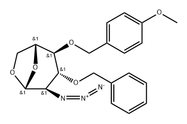 β-D-Glucopyranose, 1,6-anhydro-2-azido-2-deoxy-4-O-[(4-Methoxyphenyl)Methyl]-3-O-(phenylMethyl)- Structure