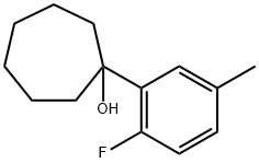1-(2-fluoro-5-methylphenyl)cycloheptanol Struktur