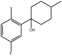 1-(5-fluoro-2-methylphenyl)-4-methylcyclohexanol 化学構造式