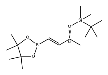 (R,E)-tert-butyldimethyl((4-(4,4,5,5-tetramethyl-1,3,2-dioxaborolan-2-yl)but-3-en-2-yl)oxy)silane 结构式