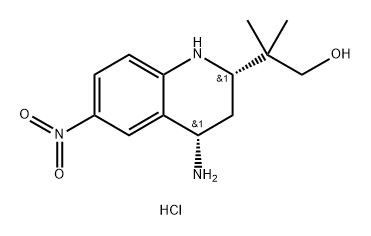 2-Quinolineethanol, 4-amino-1,2,3,4-tetrahydro-β,β-dimethyl-6-nitro-, hydrochloride (1:1), (2R,4R)-rel-|REL-((2S,4S)-4-氨基-6-硝基-1,2,3,4-四氢喹啉-2-基)-2-甲基丙-1-醇盐酸盐