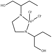 Platinum, dichloro[2,2'-(1,2-ethanediyldiimino)bis[1-butanol]-N,N']-, [SP-4-3-[2R-[2R*[R*[S*(R*)]]]]]- (9CI) Structure