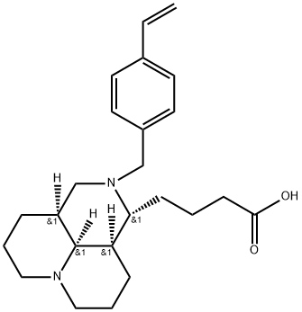 2-[(4-乙烯基苯基)甲基]十氢-(1R,3AS,10AR,10BS)-1H,4H-哌啶[3,2,1-IJ][1,6]萘啶-1-丁酸, 1345730-88-2, 结构式