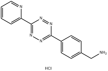 (4-(6-(pyridin-2-yl)-1,2,4,5-tetrazin-3-yl)phenyl)methanamine hydrochloride Structure