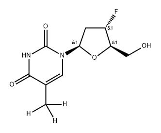 [2H3]-3'-脱氧-3'-氟胸苷 结构式