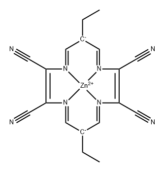 Zinc, 6,13-diethyl-1,4,8,11-tetraazacyclotetradeca-2,4,7,9,11,14-hexaene-2,3,9,10-tetracarbonitrilato(2-)-N1,N4,N8,N11-, (SP-4-1)- Structure