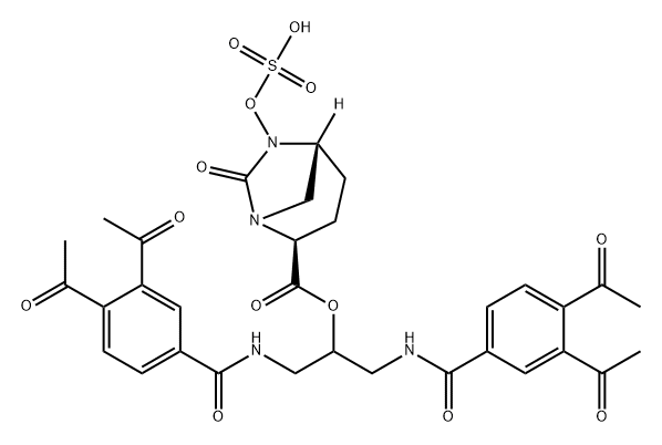 1,2-bis(3,4-diacetylbenzamido)ethyl (2S,5R)-7-oxo-6-(sulfooxy)-1,6-diazabicyclo[3.2.1]octane-2-carboxylate|1,2-BIS(3,4-DIACETYLBENZAMIDO)ETHYL (2S,5R)-7-OXO-6-(SULFOOXY)-1,6-DIAZABICYCLO[3.2.1]OCTANE-2-CARBO