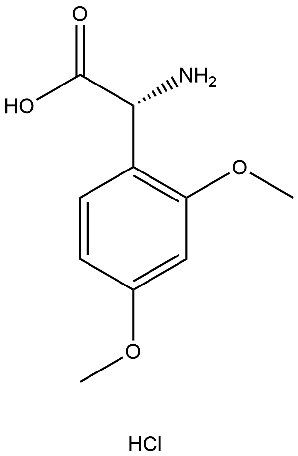 (R)-2-amino-2-(2,4-dimethoxyphenyl)acetic acid hydrochloride Structure