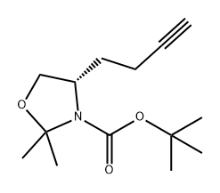 tert-butyl (S)-4-(but-3-yn-1-yl)-2,2-dimethyloxazolidine-3-carboxylate Struktur