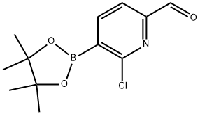 6-chloro-5-(4,4,5,5-tetramethyl-1,3,2-dioxaborolan-2-yl)picolinaldehyde Struktur