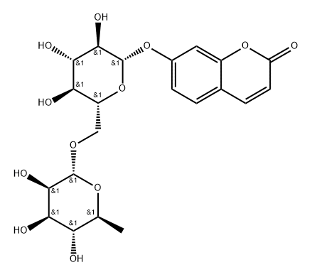 伞形花内酯-7-O-芸香糖苷 结构式