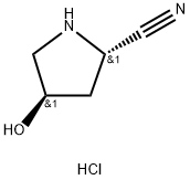 2-Pyrrolidinecarbonitrile, 4-hydroxy-, hydrochloride (1:1), (2S,4R)- Struktur