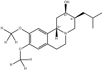 2H-Benzo[a]quinolizin-2-ol, 1,3,4,6,7,11b-hexahydro-9,10-di(methoxy-d3)-3-(2-methylpropyl)-, (2R,3S,11bS)-rel- Struktur