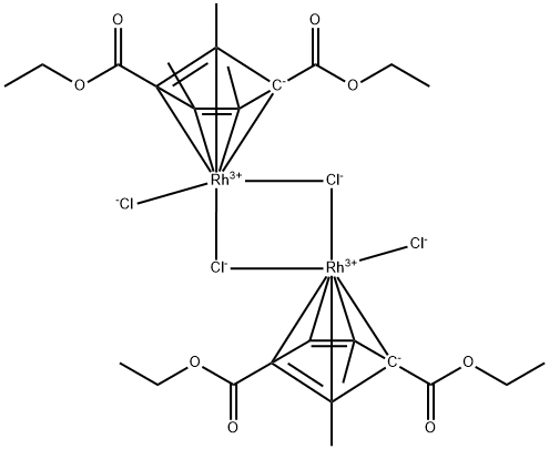 1,3-Bis(ethoxycarbonyl)-2,4,5-trimethylcyclopentadien-1-yl]rhodium(III) Dichloride Dimer Structure