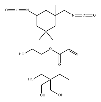 Reaction products of 2-ethyl-2-(hydroxymethyl) propane-1,3-diol and 5-isocyanato-1-(isocyanatomethyl)-1,3,3-trimethylcyclohexane and 2-hydroxyethyl acrylate Structure