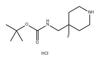 叔丁基-N-[(4-氟哌啶-4-基)甲基]氨基甲酸酯盐酸盐,1354351-30-6,结构式