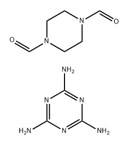 1,4-Piperazinedicarboxaldehyde, polymer with 1,3,5-triazine-2,4,6-triamine Struktur