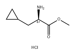 (R)-2-氨基-3-环丙基丙酸甲酯盐酸盐, 1354788-54-7, 结构式