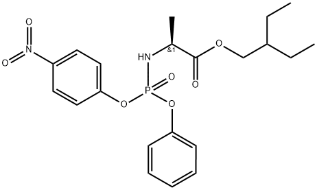 N-[(S)-(4-nitrophenoxy)phenoxyphosphinyl]-L-Alanine 2-ethylbutyl ester Struktur