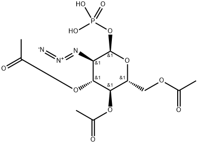 α-D-Glucopyranose, 2-azido-2-deoxy-, 3,4,6-triacetate 1-(dihydrogen phosphate) Struktur