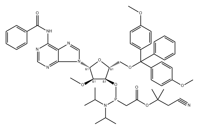 DMTR-2-OME-A(BZ) PACE AMIDITE,1355047-24-3,结构式