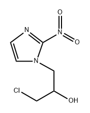 α-クロロメチル-2-ニトロ-1H-イミダゾール-1-エタノール 化学構造式