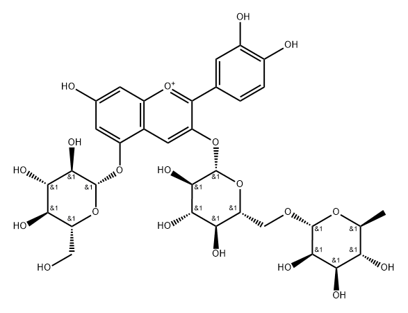 Cyanidin 3-O-rutinoside 5-O-beta-D-glucoside Structure
