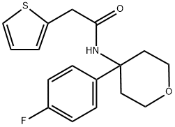 N-(4-(4-fluorophenyl)tetrahydro-2H-pyran-4-yl)-2-(Thien-2-yl)acetamide,1355915-05-7,结构式