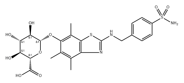 -bta--D-Glucopyranosiduronic  acid,  2-[[[4-(aminosulfonyl)phenyl]methyl]amino]-4,5,7-trimethyl-6-benzothiazolyl  (9CI)|