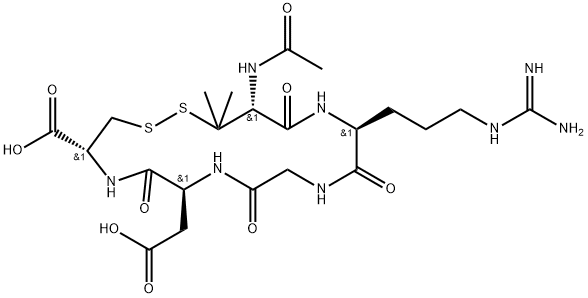 Ac-Pen-Arg-Gly-Asp-Cys-OH Structure