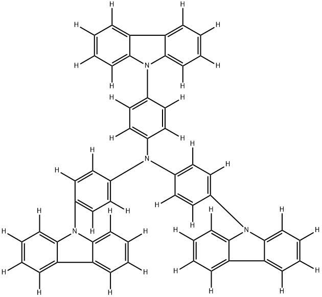 Benzen-2,3,5,6-d4-amine, 4-(9H-carbazol-9-yl-1,2,3,4,5,6,7,8-d8)-N,N-bis[4-(9H-carbazol-9-yl-1,2,3,4,5,6,7,8-d8)phenyl-2,3,5,6-d4]- Structure