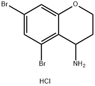 2H-1-Benzopyran-4-amine, 5,7-dibromo-3,4-dihydro-, hydrochloride (1:1) Struktur