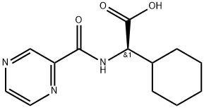 Cyclohexaneacetic acid, α-[(2-pyrazinylcarbonyl)aMino]-, (αR)- 化学構造式