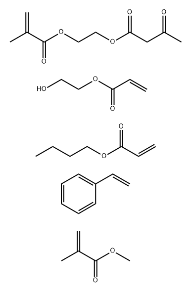 136016-63-2 Butanoic acid, 3-oxo-, 2-(2-methyl-1-oxo-2-propenyl)oxyethyl ester, polymer with butyl 2-propenoate, ethenylbenzene, 2-hydroxyethyl 2-propenoate and methyl 2-methyl-2-propenoate