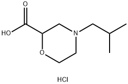 2-Morpholinecarboxylic acid, 4-(2-methylpropyl)-, hydrochloride Structure