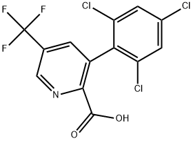 3-(2,4,6-Trichlorophenyl)-5-(trifluoromethyl)picolinic acid Struktur