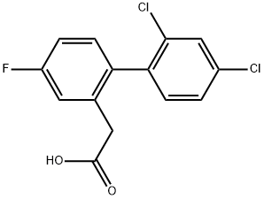 (2',4'-Dichloro-4-fluoro-biphenyl-2-yl)-acetic acid 化学構造式