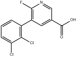 5-(2,3-Dichlorophenyl)-6-fluoro-3-pyridinecarboxylic acid Structure